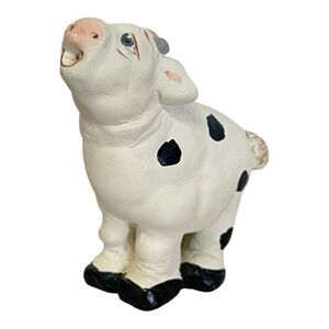 Vintage Cast Art Kristin Dreamsicles Black & White Holstein Cow figurine‎